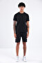 Waffle Textured Embroidery Logo Detailed Oversize Men's T-Shirt