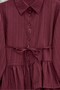 Ruffle Detailed Buttoned Waist Tie Skirt Set – Burgundy - 3