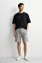 Men's Tie-Waist Dot Pattern Shorts - Gray Melange