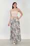 Women's Belted Paisley Patterned Chiffon Skirt - Ecru