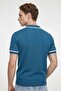 Minimal Contrast Ribbed Men's Polo Collar T-Shirt - 4
