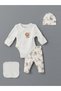 Ecru Printed Premature Baby Boy Hospital Discharge Set