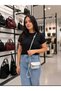 Women's Mini Size Adjustable Strap Knot Detail Shoulder and Crossbody Bag Silver (15*13 cm)