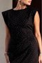 Padded Stone Embroidered Dress – Crew Neck Dress with Drawstring Detail, Stylish & Casual Dress My3535 - 6
