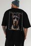 For Dog Lovers 12 Black Oversize T-Shirt with Dog Print on the Back 100% Cotton Unisex Dog Lover Premium Design - 6