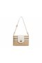 Glanzia Aura Ivory Straw Bag Women's Straw Shoulder and Crossbody Bag with Detailed Stylish White Design - 4