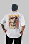 For Dog Lovers 5 White Oversize T-Shirt with Dog Print on the Back 100% Cotton Unisex Dog Lover Premium Design - 2