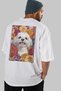 For the Love of Dogs 10 White Oversize T-Shirt with Dog Print on the Back 100% Cotton Unisex Dog Lover Premium Design - 7