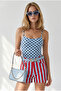 Women's Polka Dot Baby Blue Strappy Bodysuit with Six Snaps Bdy-00000069 - 4