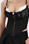 Women's Blouse Corset with Brooch Detail on the Front and Agrafl Design on the Front - 8