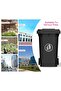 High Density Polyethylene Garbage Bin/Dust Bin 120Liter with wheel and pedal 96 x 54 x 46 cm Black - 4