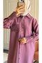 6544 - Comfortable and Stylish Buttoned Pocket Sleeve Pocket Embroidery Detailed Soft Modal Fabric Long Women's Tunic - 3