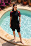 Wide Leg Lycra Full Covered Hijab Swimsuit Rms-R301-26 Black