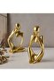 3-Piece Gold Statue Decor, Thinker Abstract Art Resin Sculpture for Home, Living Room, Office Decoration - 5
