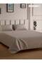 100% Cotton King Flat Bedsheet with 2 Pillow covers - 300Tc Urban Grid - Mocha - 3