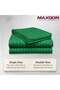 3‑Piece Premium Microfiber Bed Sheet Set – Double Size Flat Sheet (230x255 cm) with 2 Pillowcases – Green - 3