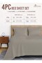 Pure Combed Cotton Bed Sheet Set Queen Size Simply Taupe, 400 Thread Count Cozy Luxury - 3