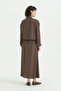 Modal Shirt Skirt Set - Brown - 4