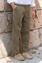 Sports Sweatpants Elastic Waist Cotton Thin Summer Fabric Large Size (Khaki) - 3