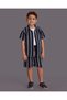 Boys Navy Striped Jacquard Shorts - 2