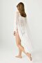 Lace Detail Front Tie Long Beach Dress White - 4