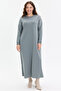Stone Detailed Comfortable Fit Long Women's Dress - 4