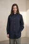 Parachute Fabric Letter Detailed Buttoned Oversize Women's Shirt - 3