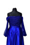 Sequin Bustier Balloon Sleeve Satin Evening Dress - 6