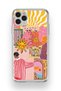 iPhone 11 Pro Compatible Abstract Art Collage Pattern Transparent Phone Case