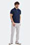 Reyana Men's Polo Collar Navy Blue T-Shirt - 8