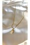Women's gold color minimal steel necklace - 3