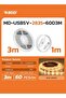 3M LED Strip Light Warm White 3000K USB Powered with Switch, 60 LEDs/M Flexible Tape Light - 3
