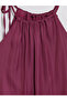 Lcwaikiki Classic Burgundy Halter Neck Gathered Blouse - 2