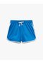 High Waist Comfortable Fit Ribbed Slit Detailed Short Sports Shorts - 3