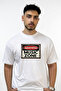 Music Zone Design Printed Oversize White T-Shirt