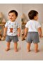 Mini Bear Friends Printed Cotton Combed Cotton Baby Boy Shorts Summer Set - 7