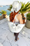 Handmade Beach Pool Bag and Hat Set with Bow and Ribbon Multi-Purpose Easy to Clean Washable Decorative Bag and Hat - 4