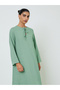 Green Tasseled Hem A-Line Jalabiya - 2