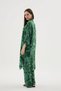 Women's Long Sleeve Long Shirt Dark Green Trousers Set C7T8N512 - 2