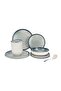 20Pc Melamine Dinner Set break resistant ,freezer safe and Top Rack Dishwasher Safe white and blue