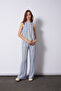 Baklava Pattern Lace-Up Knitwear Set Baby Blue-Ecru