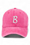 Letter B Pink Embroidered Washable Vintage Unisex Hat - 2