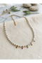 Stainless Steel Detailed Moonstone Natural Stone Necklace
