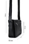 Unisex Genuine Leather Black Messenger Bag - 2