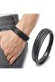 Black Tube Mesh and Multi Leather Bracelet - Zamak Lock 18393B2D2Z Premium Stain-Resistant Elegant