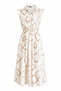 Chain Embroidered Natural Brown Dress