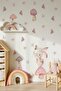 Pastel Cute Rabbit Wall Sticker Set 52 Pieces |   Mushroom, Butterfly and Daisy Children's Room Sticker - 4