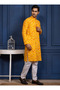 Mens Bandhani Printed Cotton Kurta Set