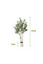 122 cm Artificial Olive Tree Double Trunk – Lifelike & Maintenance-Free with White Planter, Suitable for Living Room & Office - 8