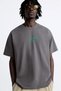 Men's Oversize Back Printed Basic T-Shirt Crew Neck Short Sleeve Streetwear Unisex Comfortable Casual T-Shirt Black White Fume